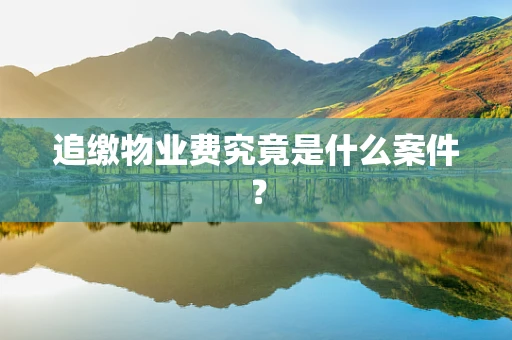 追缴物业费究竟是什么案件？