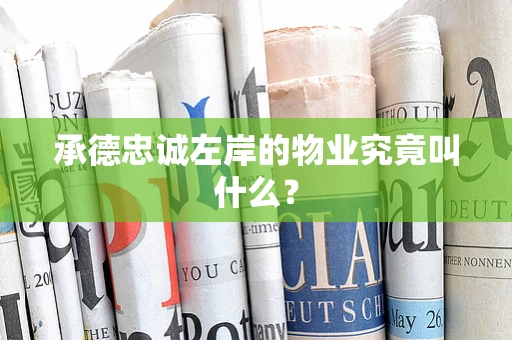 承德忠诚左岸的物业究竟叫什么？