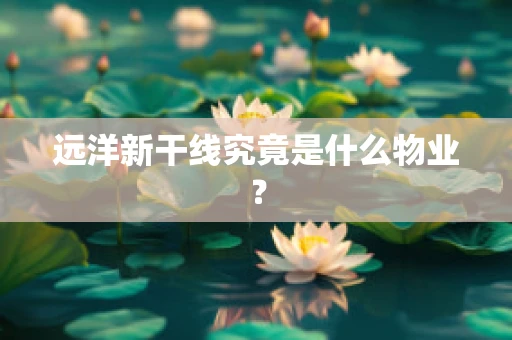 远洋新干线究竟是什么物业？
