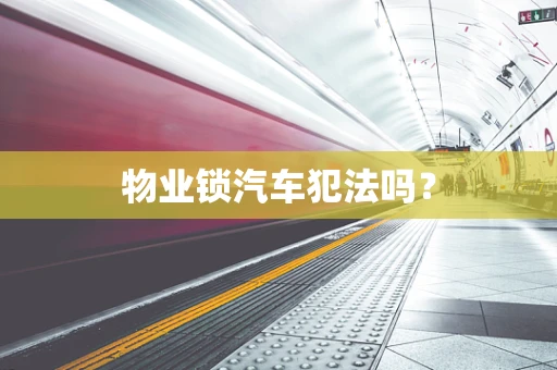 物业锁汽车犯法吗？