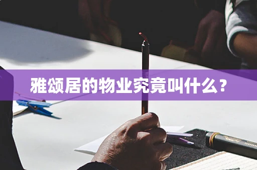 雅颂居的物业究竟叫什么？