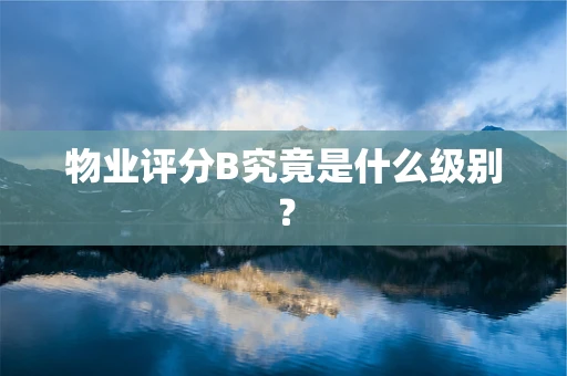 物业评分B究竟是什么级别？