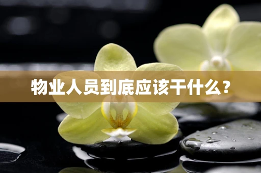 物业人员到底应该干什么？