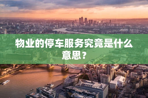 物业的停车服务究竟是什么意思？