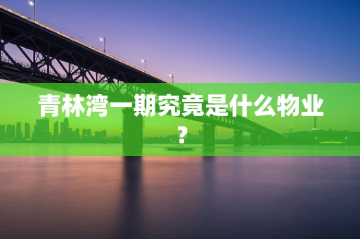 青林湾一期究竟是什么物业？