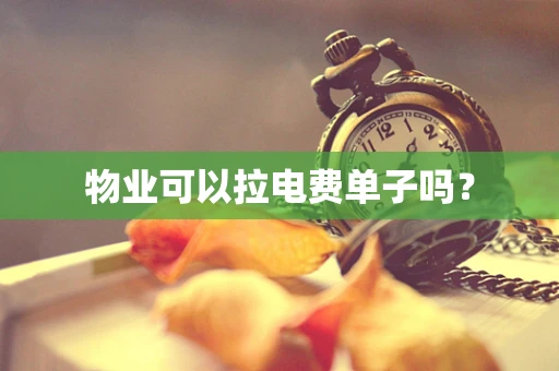 物业可以拉电费单子吗？