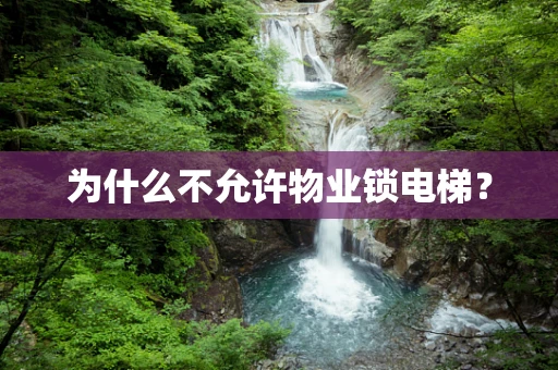 为什么不允许物业锁电梯？