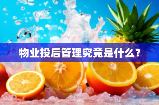 物业投后管理究竟是什么？