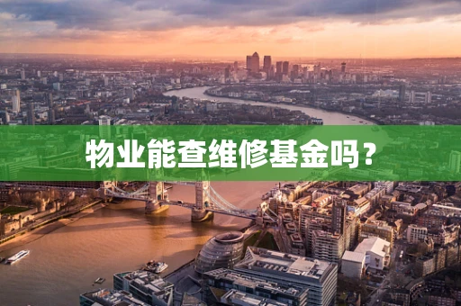 物业能查维修基金吗？