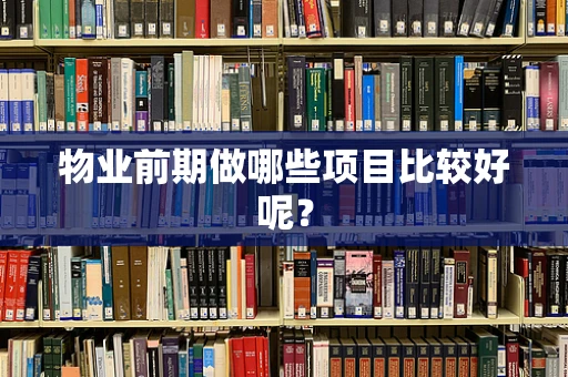 物业前期做哪些项目比较好呢？