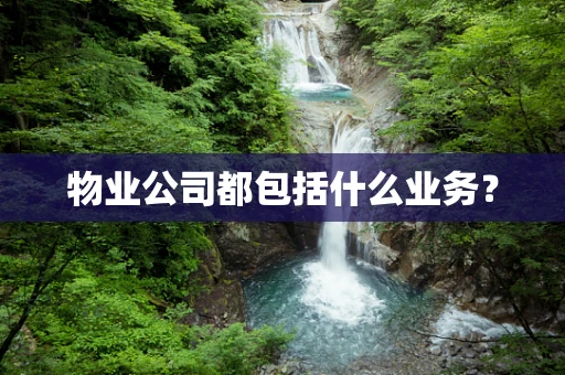 物业公司都包括什么业务？