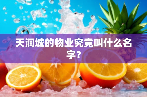 天润城的物业究竟叫什么名字？