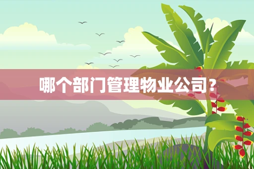 哪个部门管理物业公司？
