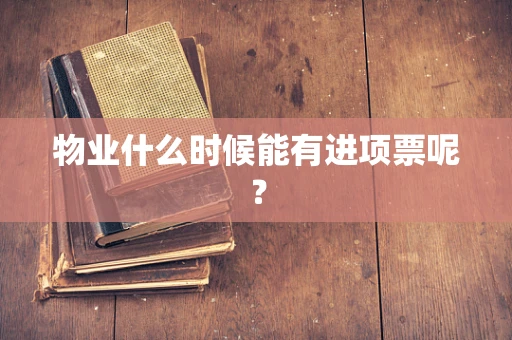 物业什么时候能有进项票呢？