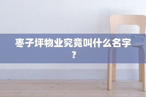 枣子坪物业究竟叫什么名字？