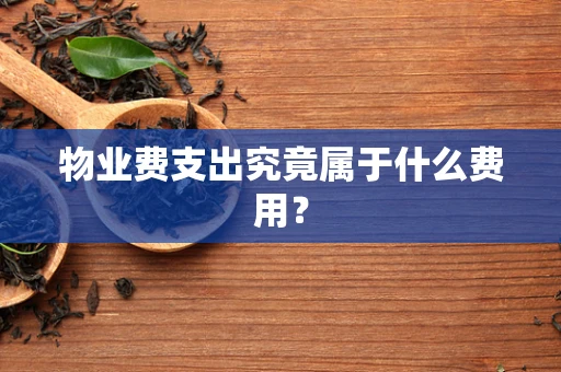 物业费支出究竟属于什么费用？