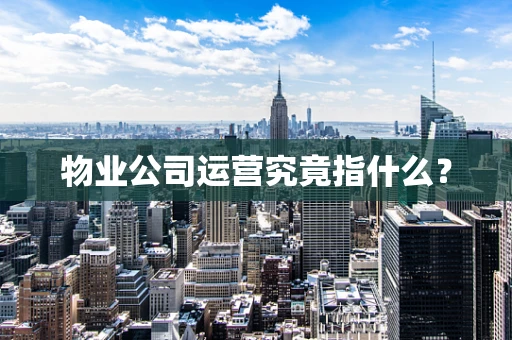 物业公司运营究竟指什么？