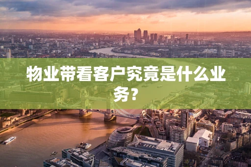 物业带看客户究竟是什么业务？