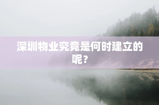 深圳物业究竟是何时建立的呢？