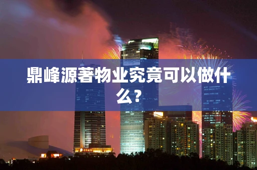 鼎峰源著物业究竟可以做什么？