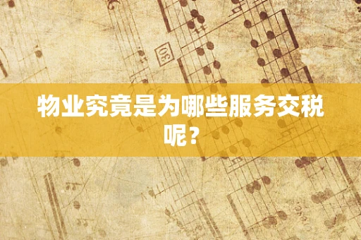 物业究竟是为哪些服务交税呢？